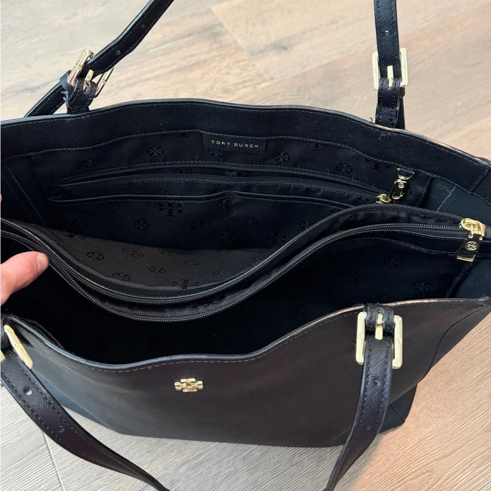 Tory Burch Leather Black Tote Bag